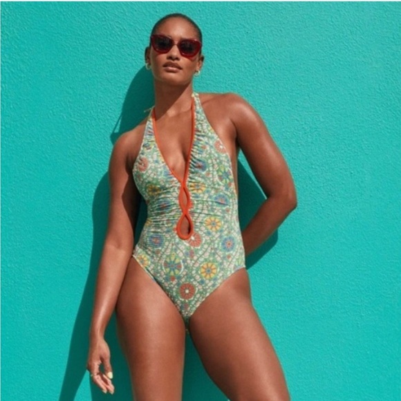 RHODE Other - NWT RHODE X TARGET Zinnia Floral Print Halter One Piece Swimsuit Size Med